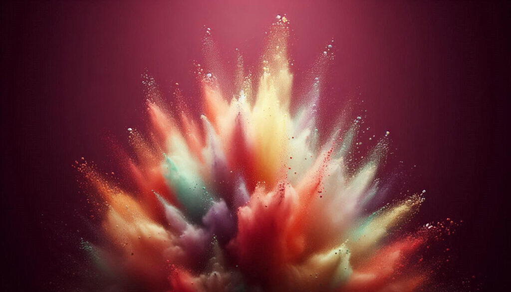 una esplosione di polveri colorate